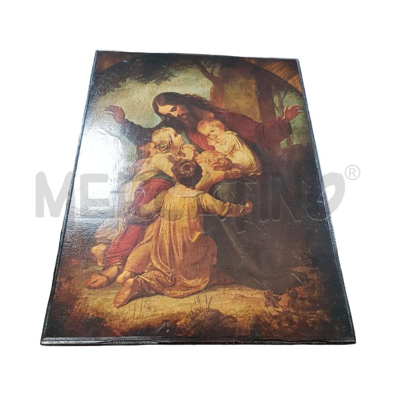 QUADRO RAFFIGURAZ.FIGURA SANTA 70X50 CM OLIO A FUOCO PARDO | Mercatino dell'Usato Civitavecchia 1