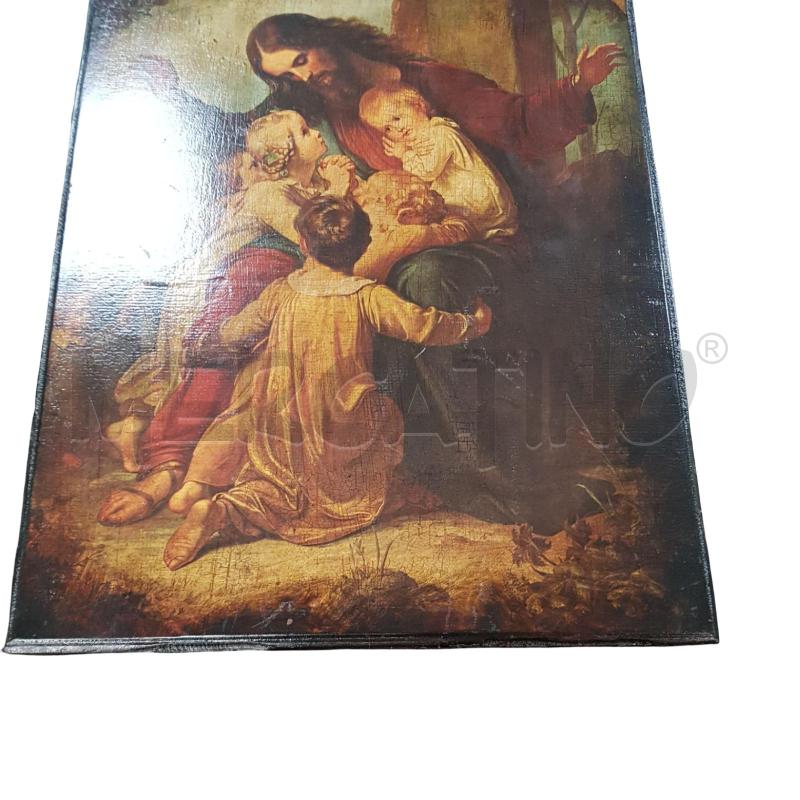 QUADRO RAFFIGURAZ.FIGURA SANTA 70X50 CM OLIO A FUOCO PARDO | Mercatino dell'Usato Civitavecchia 3