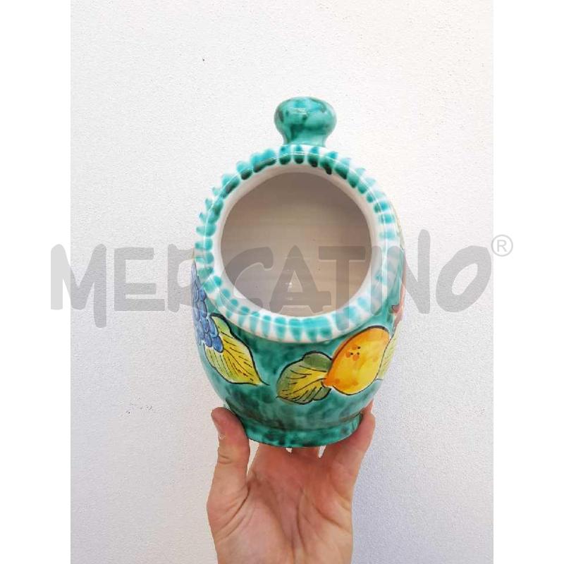 SALIERA CER.ARTISTICA VIETRI VERDE/FRUTTA ALT.23CM | Mercatino dell'Usato Civitavecchia 1