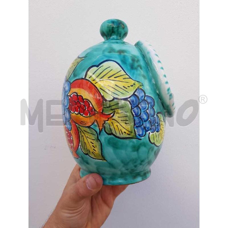 SALIERA CER.ARTISTICA VIETRI VERDE/FRUTTA ALT.23CM | Mercatino dell'Usato Civitavecchia 2
