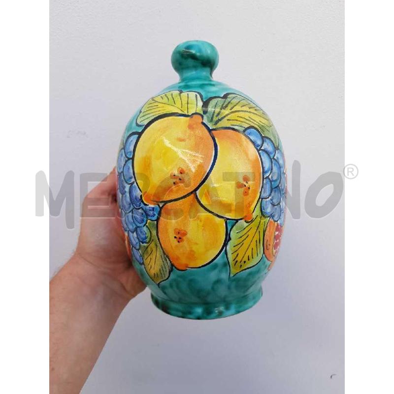 SALIERA CER.ARTISTICA VIETRI VERDE/FRUTTA ALT.23CM | Mercatino dell'Usato Civitavecchia 3
