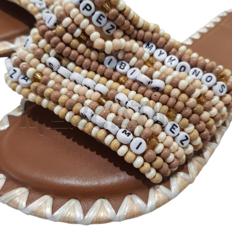 SANDALI D DE SIENA PERLINE BIANCHE BEIGE | Mercatino dell'Usato Civitavecchia 4