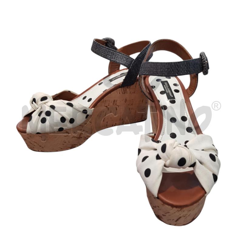 SANDALI D DOLCE&GABBANA PARA SUGHERO FIOCCO BIANCO PIS NERI | Mercatino dell'Usato Civitavecchia 4