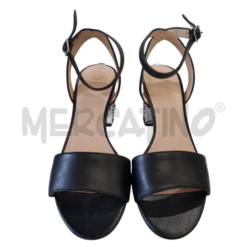 SANDALI D GUESS NERI TACCO BORCHIATO ARGENTO | Mercatino dell'Usato Civitavecchia 3