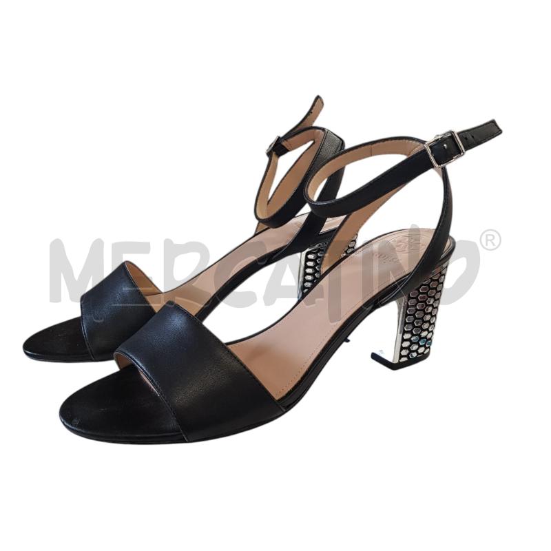 SANDALI D GUESS NERI TACCO BORCHIATO ARGENTO | Mercatino dell'Usato Civitavecchia 4