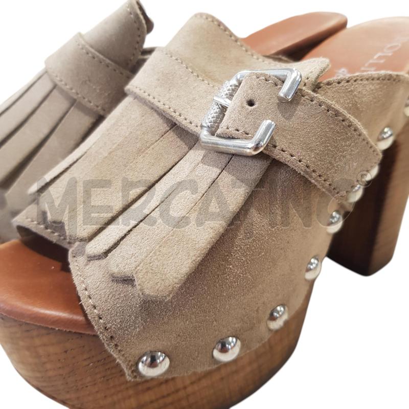 SANDALI D POLLINI LEGNO SCAMOSCIATO TORTORA FRANGE | Mercatino dell'Usato Civitavecchia 4