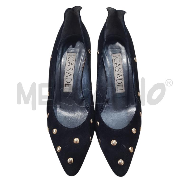 SCARPE D CASADEI SCAM NERE BORCHIE DORATE | Mercatino dell'Usato Civitavecchia 3