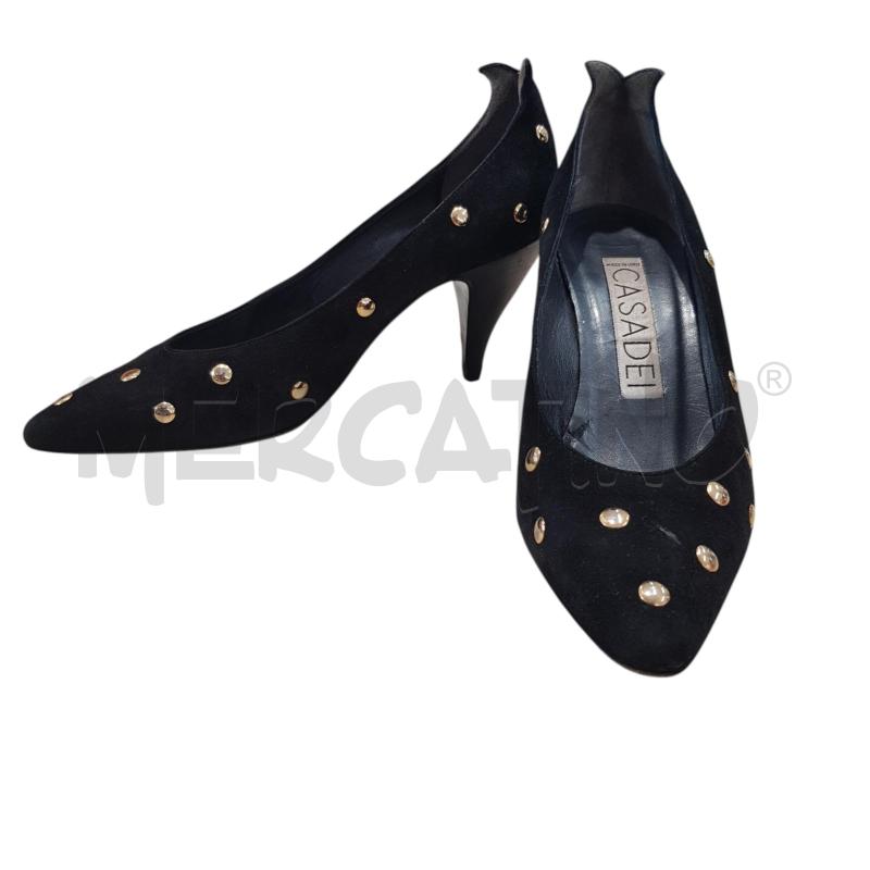 SCARPE D CASADEI SCAM NERE BORCHIE DORATE | Mercatino dell'Usato Civitavecchia 4