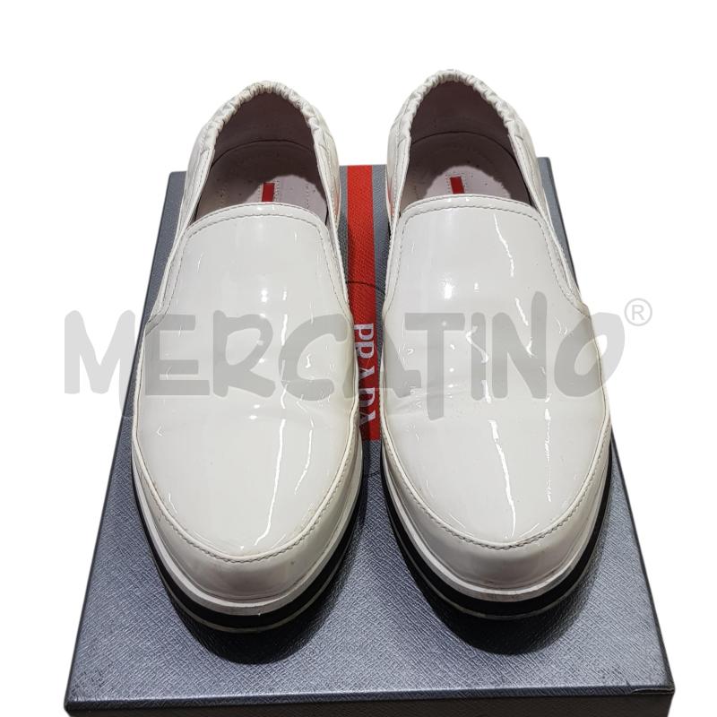 SCARPE D PRADA VERNICE BIANCA MOCASSINO | Mercatino dell'Usato Civitavecchia 3