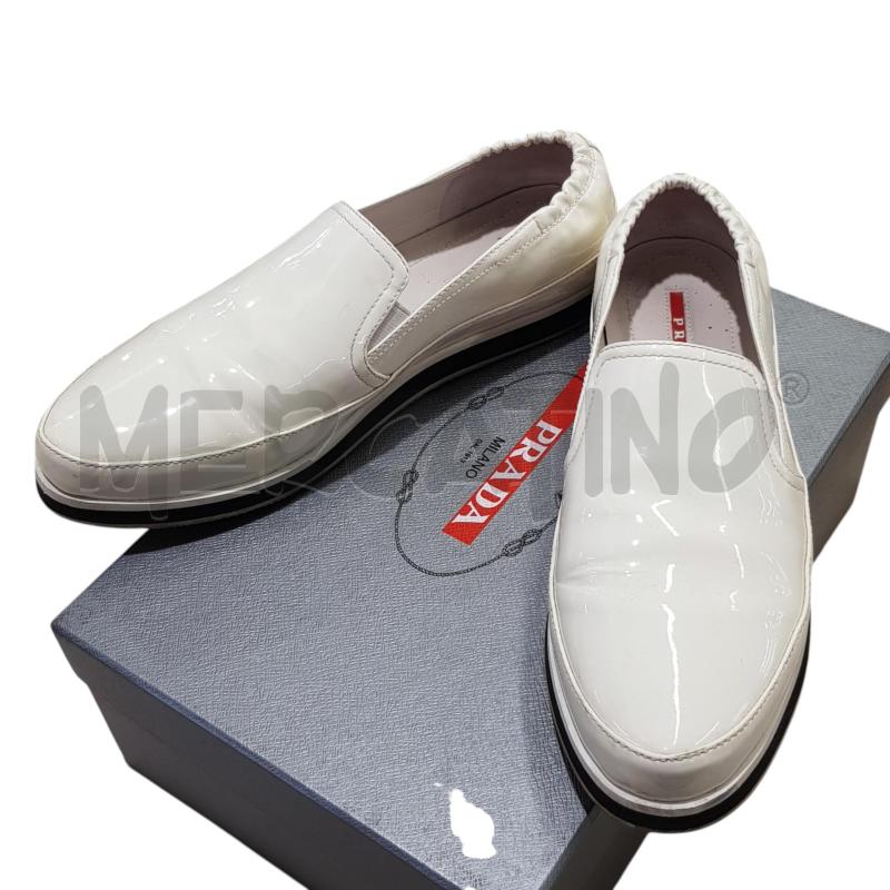 SCARPE D PRADA VERNICE BIANCA MOCASSINO | Mercatino dell'Usato Civitavecchia 4