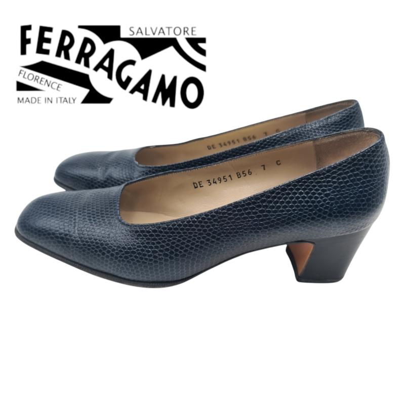 SCARPE D SALVATORE FERRAGAMO BLU | Mercatino dell'Usato Civitavecchia