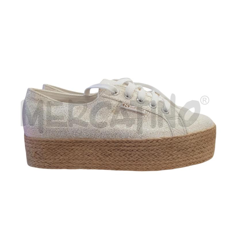 SCARPE D SUPERGA TELA PANNA STAMPA LUREX ORO | Mercatino dell'Usato Civitavecchia 1