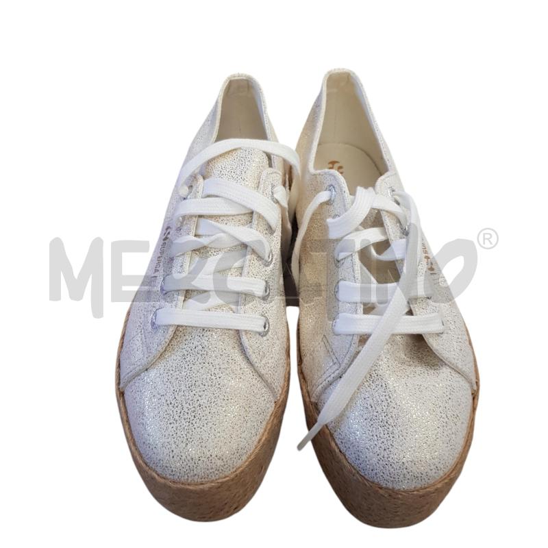 SCARPE D SUPERGA TELA PANNA STAMPA LUREX ORO | Mercatino dell'Usato Civitavecchia 3