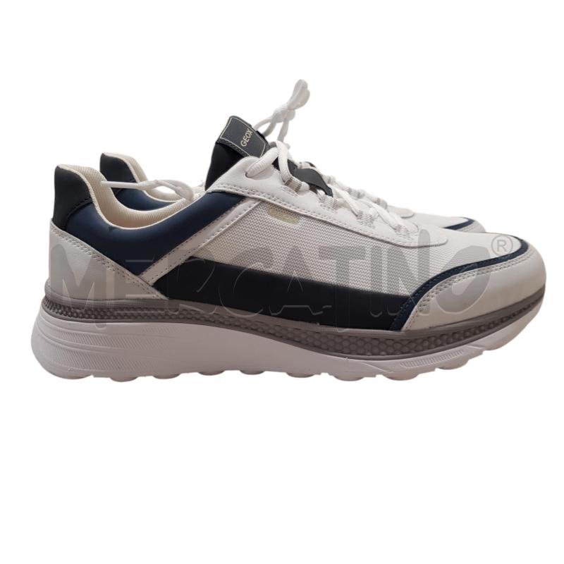 SCARPE U GEOX SPHERICA BIANCHE BLU | Mercatino dell'Usato Civitavecchia 1