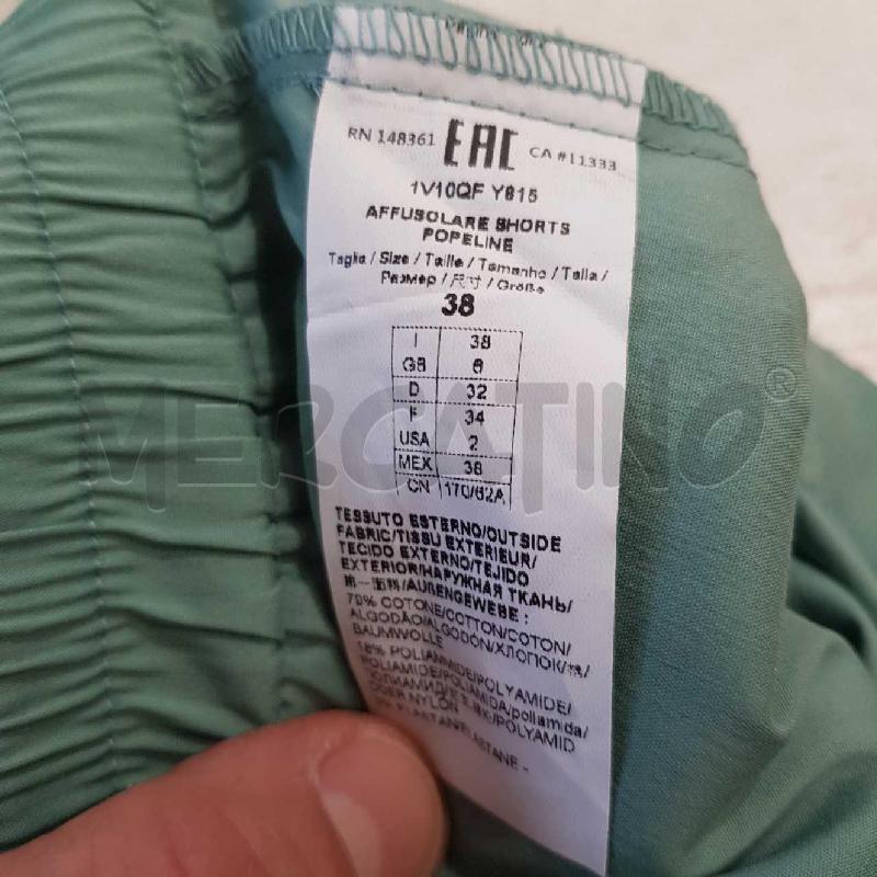 SHORTS D PINKO VERDE SALVIA COTONE | Mercatino dell'Usato Civitavecchia 4