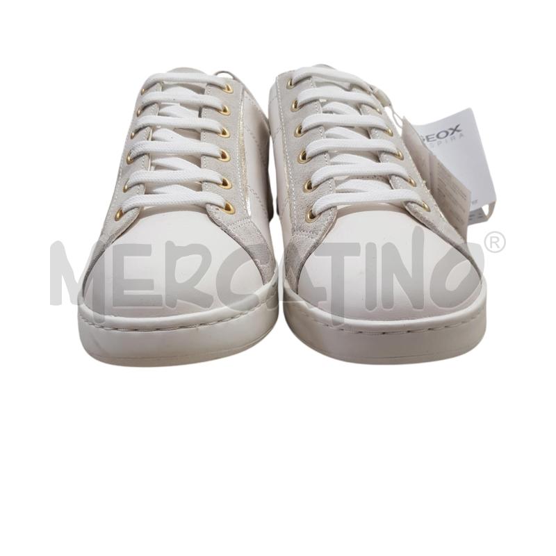 SNEAKERS D GEOX BIANCHE BORCHIETTE DORATE | Mercatino dell'Usato Civitavecchia 2