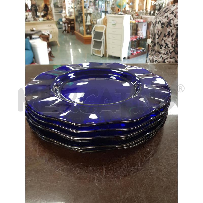 SOTTO PIATTI PZ.6 VETRO BLU | Mercatino dell'Usato Civitavecchia 5