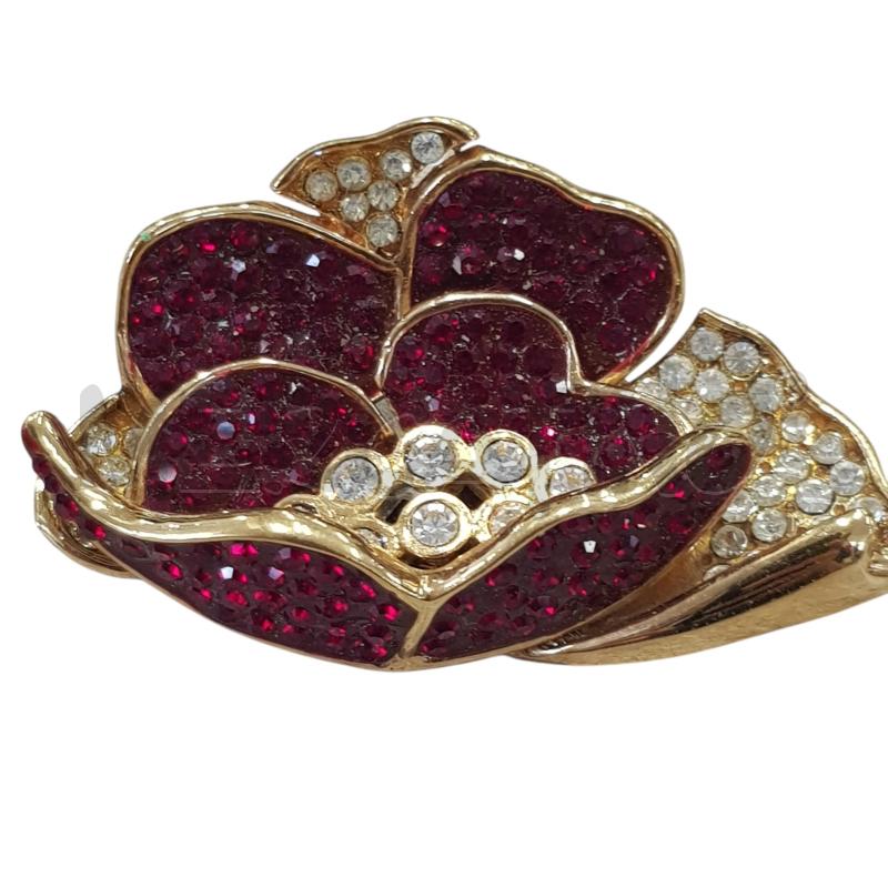 SPILLA VINTAGE CASCIO FIORE ROSSO | Mercatino dell'Usato Civitavecchia 1