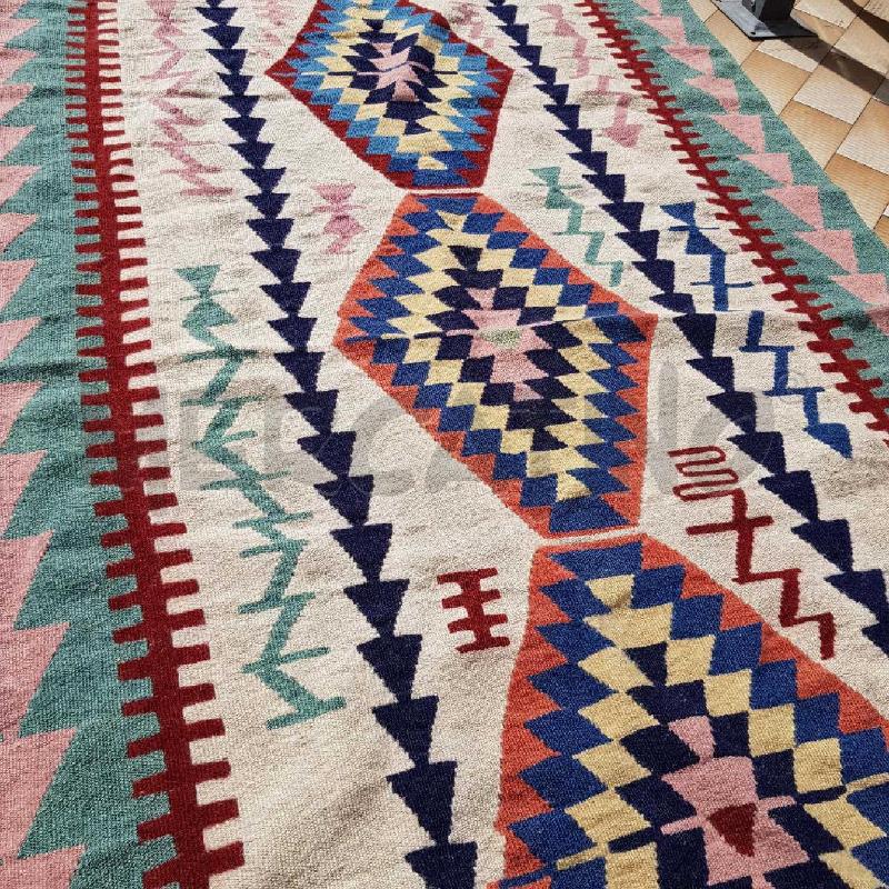 TAPPETO KILIM BORDO VERDE ACQUA 185X110 | Mercatino dell'Usato Civitavecchia 2