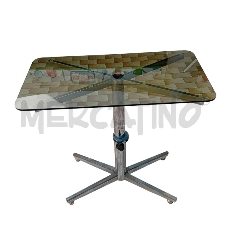 TAVOLINO VETRO FUME METALLO ANNI 70 CIRCA  | Mercatino dell'Usato Civitavecchia 1