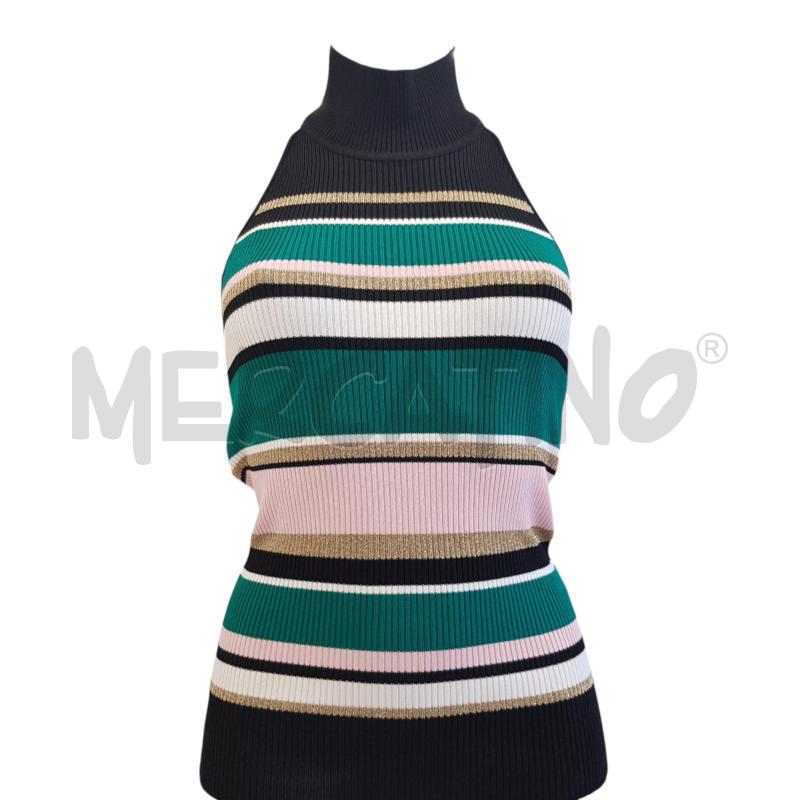 TOP LUISA SPAGNOLI RIGHE SOTTOGIACCA LUREX ORO  | Mercatino dell'Usato Civitavecchia 1