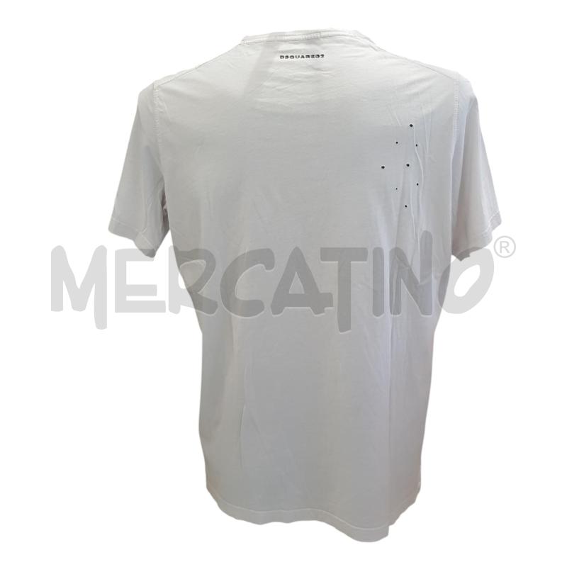 T SHIRT U DSQUARED2 MC BIA STAMPA FLOCK ROSSO | Mercatino dell'Usato Civitavecchia 3