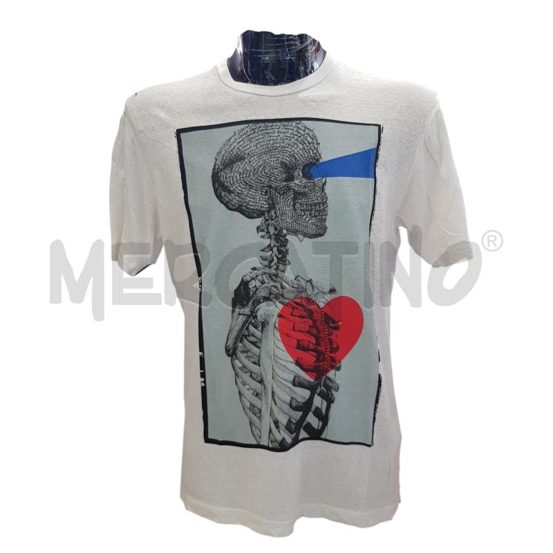T SHIRT U DSQUARED2 MC BIA STAMPA TESCHIO CUORE | Mercatino dell'Usato Civitavecchia 1