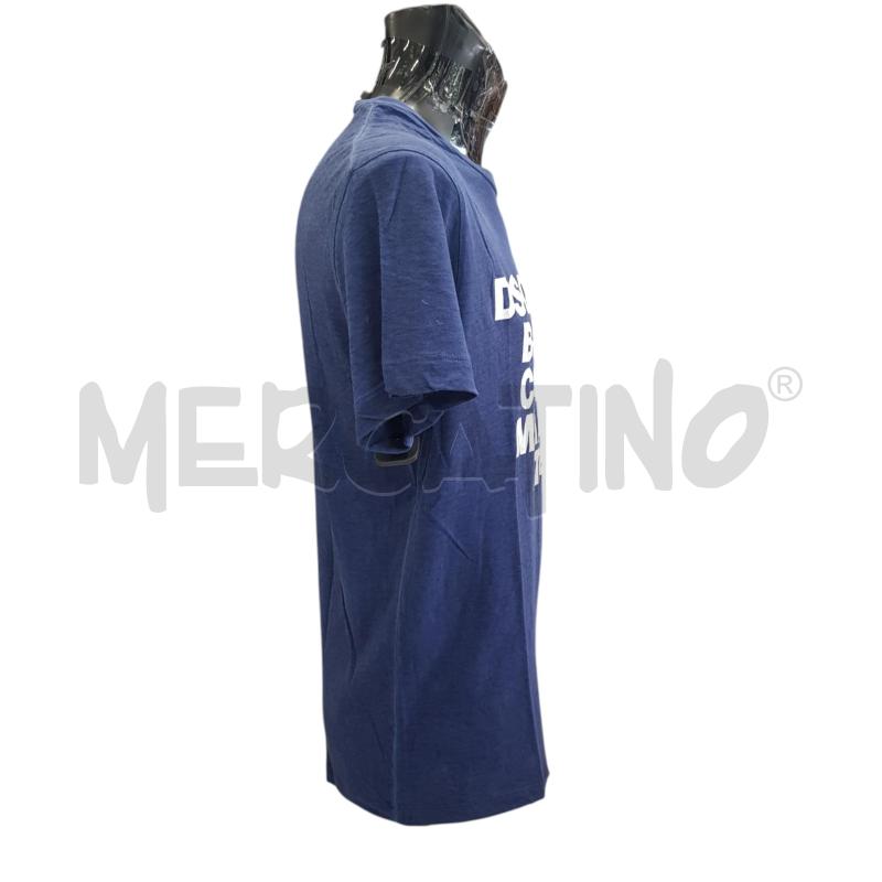 T SHIRT U DSQUARED2 MC BLU FIAMMATA SCRITTA BIA | Mercatino dell'Usato Civitavecchia 2