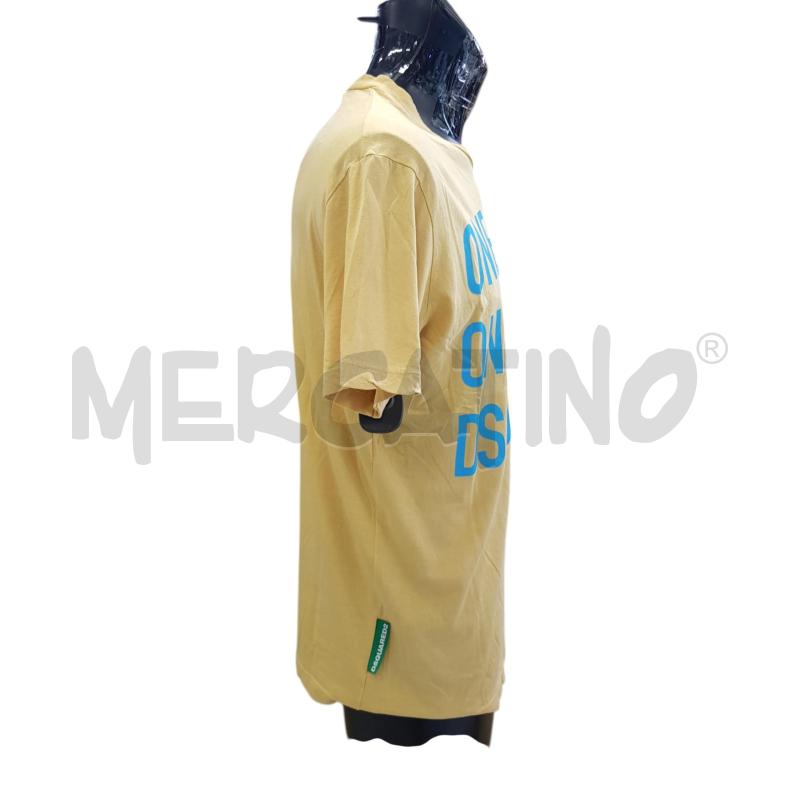 T SHIRT U DSQUARED2 MC GIALLO SCRITTE BLUETTE | Mercatino dell'Usato Civitavecchia 2