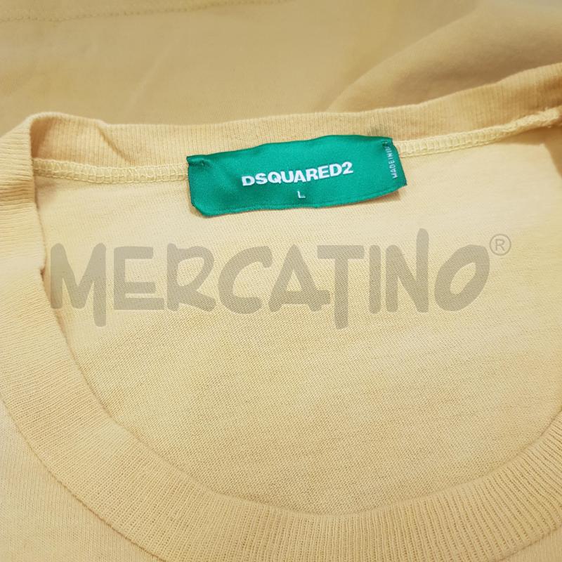 T SHIRT U DSQUARED2 MC GIALLO SCRITTE BLUETTE | Mercatino dell'Usato Civitavecchia 4