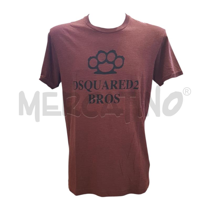 T SHIRT U DSQUARED BORDEAUX FIAMMATA BROS | Mercatino dell'Usato Civitavecchia 1