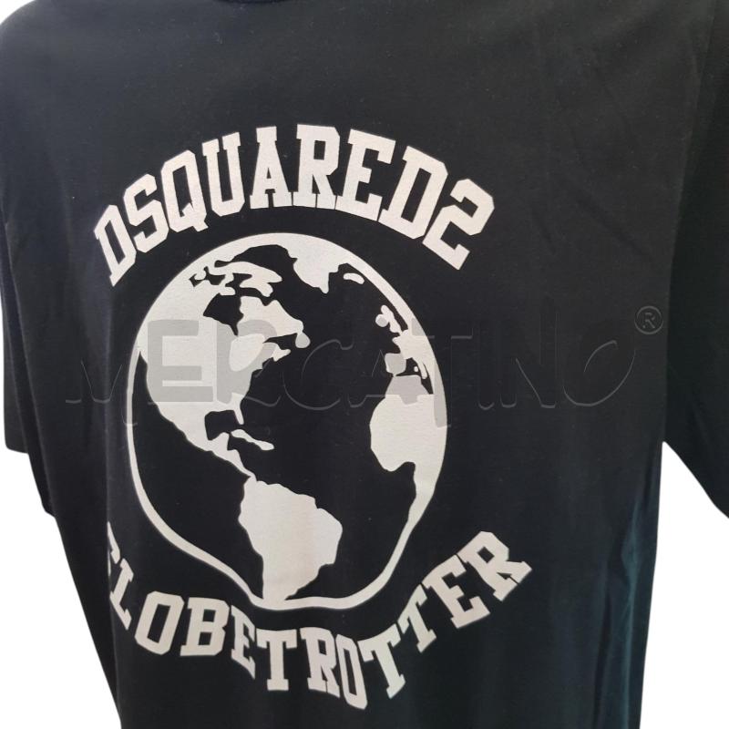 T SHIRT U DSQUARED MC NERA STAMPA MONDO | Mercatino dell'Usato Civitavecchia 2