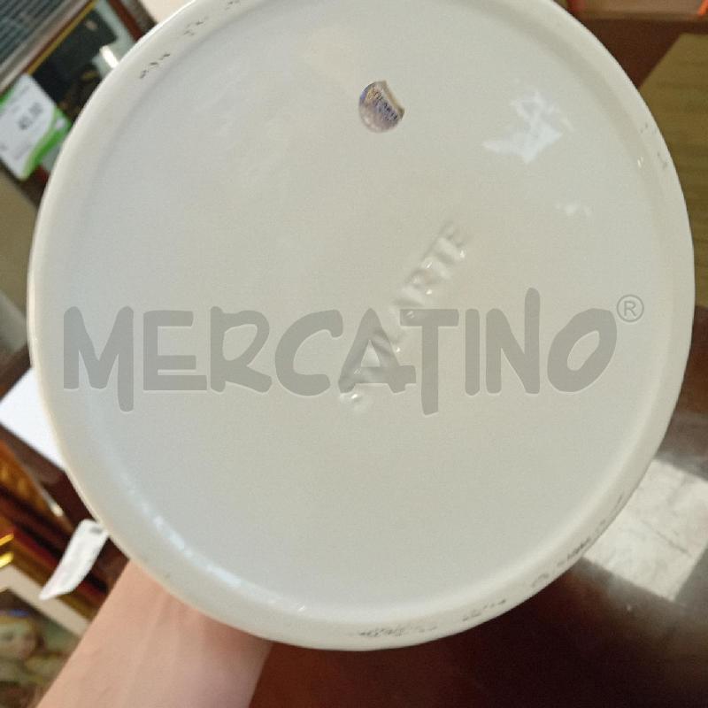 VASO STILARTE BIANCO CON FIORELLINI ARGENTATI H37 DIAM.23 CM | Mercatino dell'Usato Civitavecchia 5