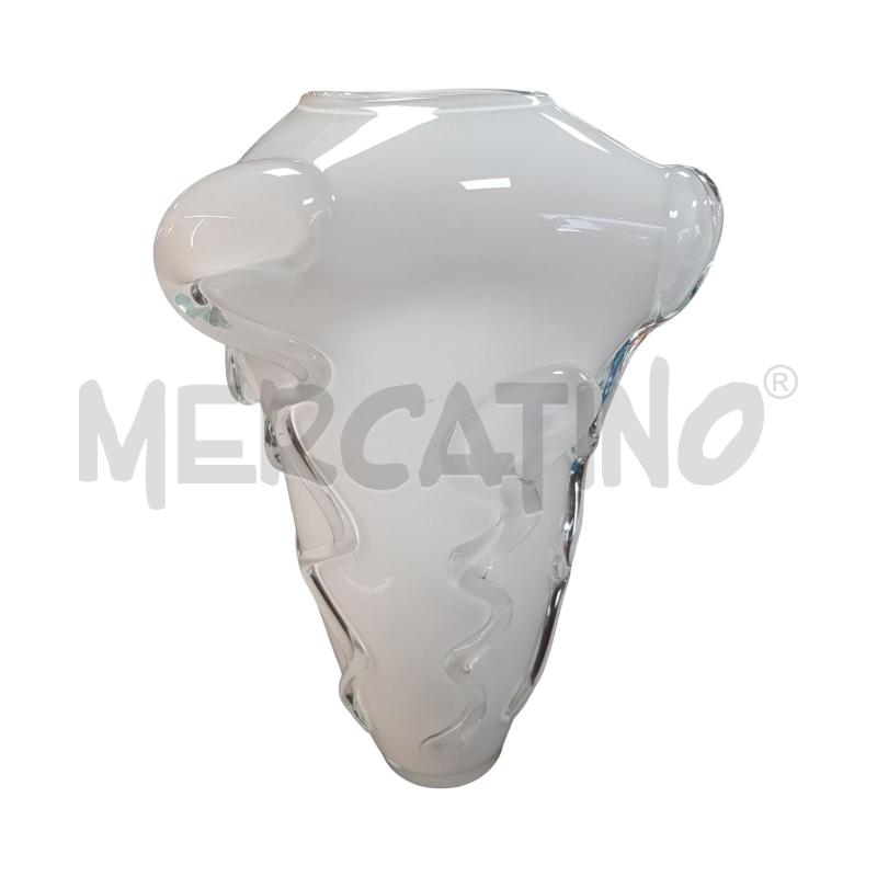 VASO VETRO OPALINO DECORO RILIEVO 34CM | Mercatino dell'Usato Civitavecchia 1
