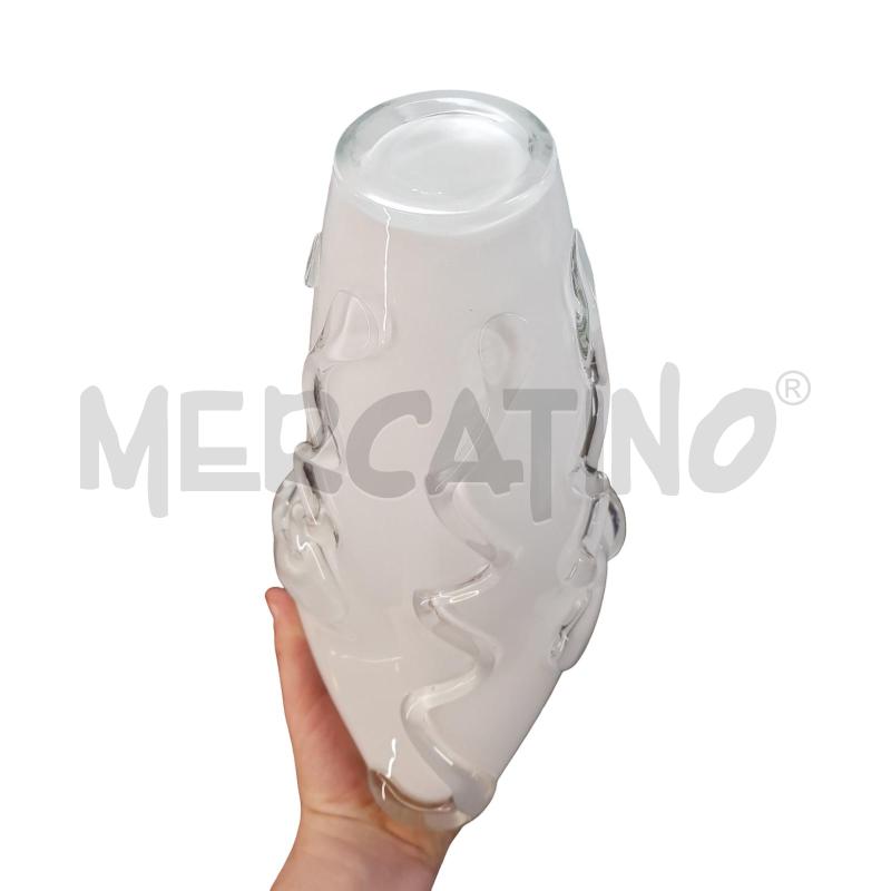 VASO VETRO OPALINO DECORO RILIEVO 34CM | Mercatino dell'Usato Civitavecchia 2