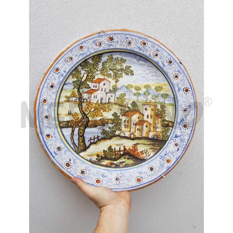 VECCHIO PIATTO DECORATIVO PAESAGGIO DIAM.47 | Mercatino dell'Usato Civitavecchia 1