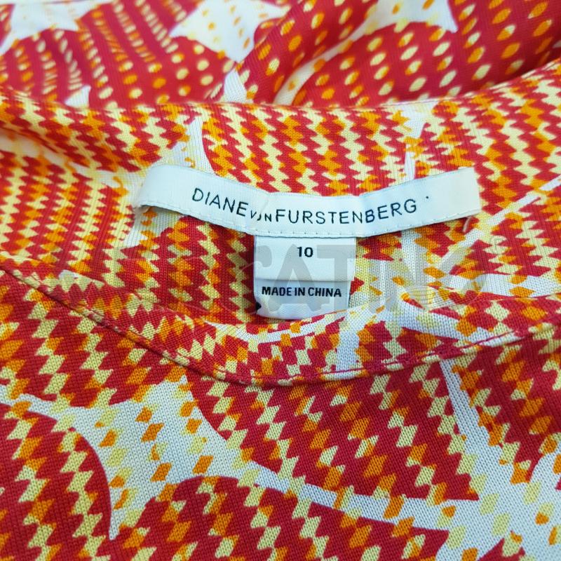 VESTITO DIANE VON FURSTENBERG ROSSO OPTICAL  | Mercatino dell'Usato Civitavecchia 4
