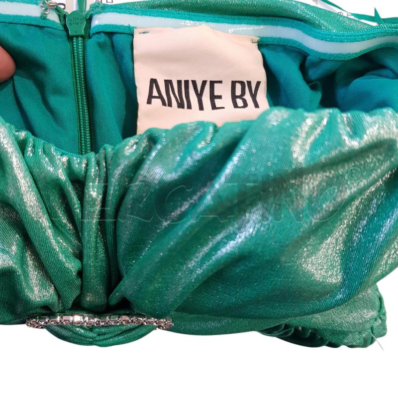 VESTITO D ANIYE BY VERDE MYLAR SPACCO LATERALE | Mercatino dell'Usato Civitavecchia 3