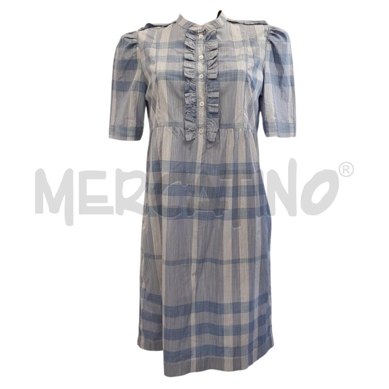 VESTITO D BURBERRY COT CHECK BIA BLU | Mercatino dell'Usato Civitavecchia 1