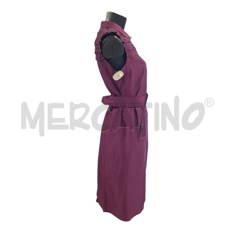 VESTITO D BURBERRY LONDON MISTO SETA PRUGNA SMANICATO | Mercatino dell'Usato Civitavecchia 2