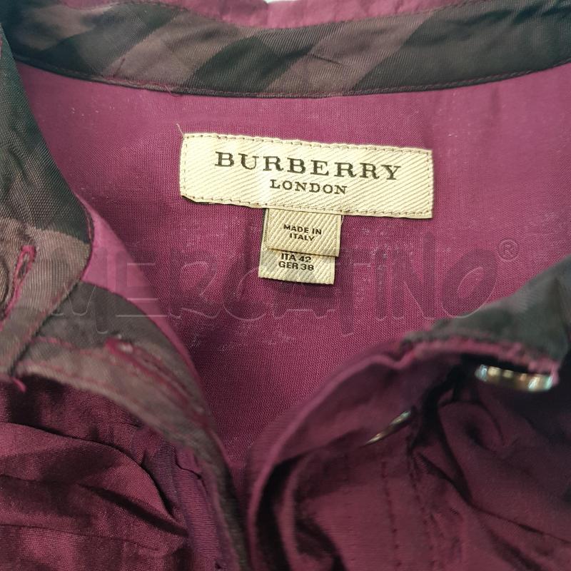 VESTITO D BURBERRY LONDON MISTO SETA PRUGNA SMANICATO | Mercatino dell'Usato Civitavecchia 5