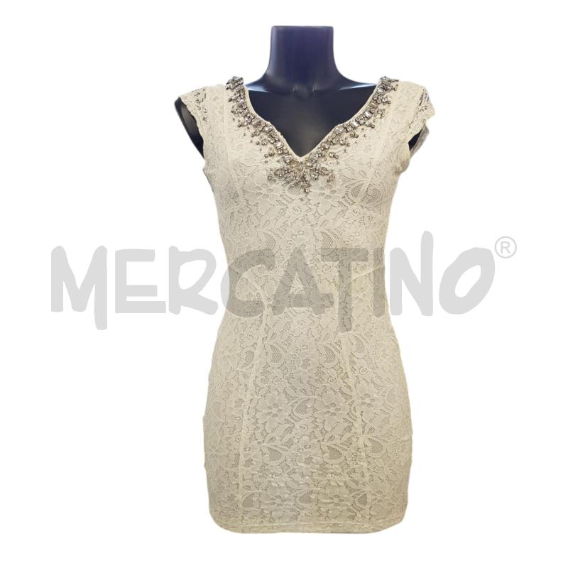 VESTITO D GUESS TUBINO PANNA PIZZO APPLICAZIONI SCOLLO | Mercatino dell'Usato Civitavecchia 1
