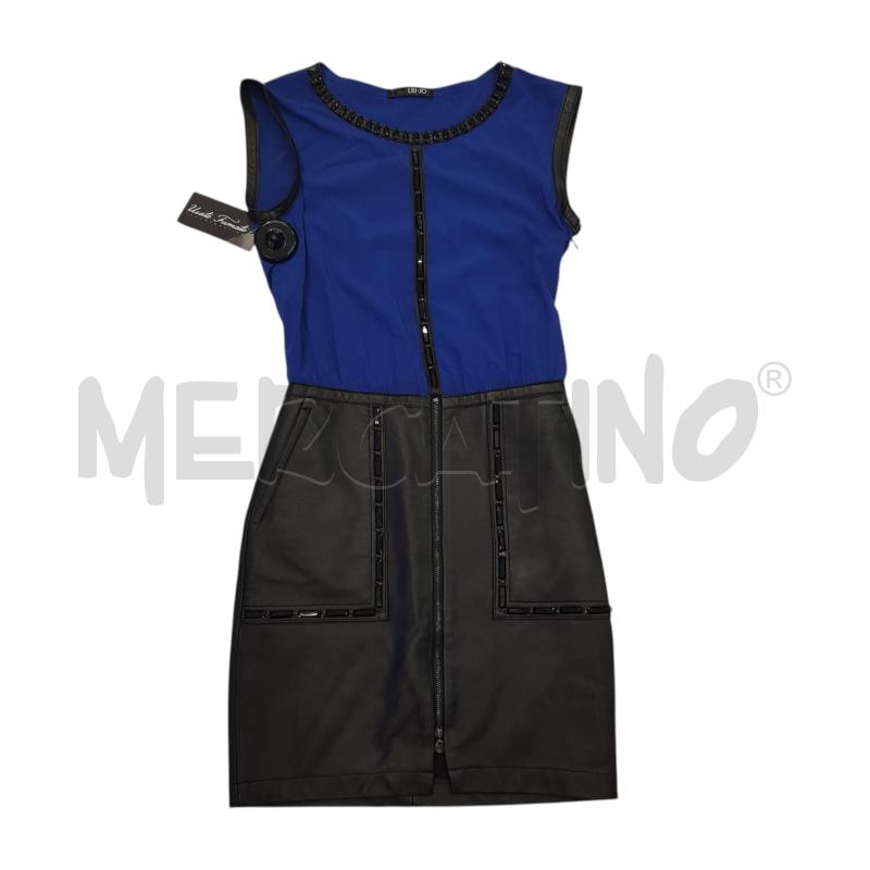 VESTITO D LIU JO SOPRA BLU SOTTO VERA PELLE  | Mercatino dell'Usato Civitavecchia 1