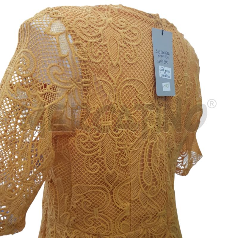 VESTITO D LUCY WANG SENAPE PIZZO  | Mercatino dell'Usato Civitavecchia 4