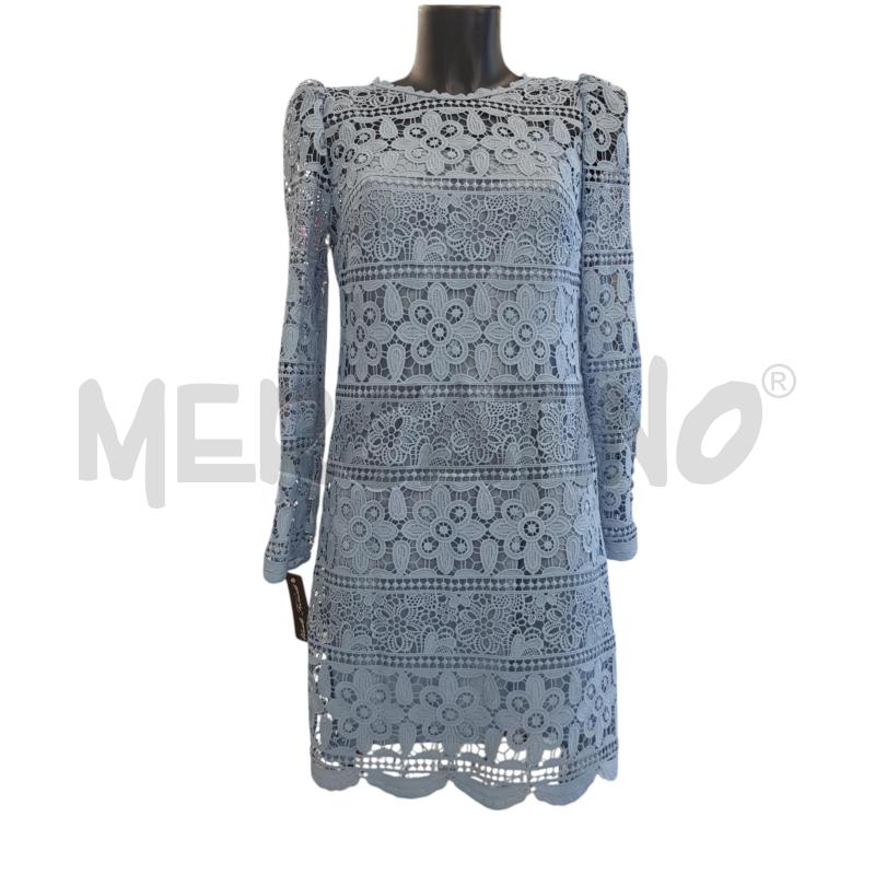 VESTITO D LUISA SPAGNOLI PIZZO CELESTE POLVERE DOPPIATO | Mercatino dell'Usato Civitavecchia 1