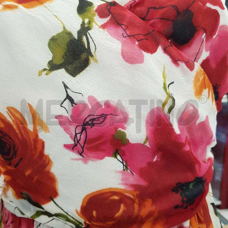 VESTITO D MARELLA + COPRISPALLA PANNA FIORATO ROSSO ARANCIO | Mercatino dell'Usato Civitavecchia 4