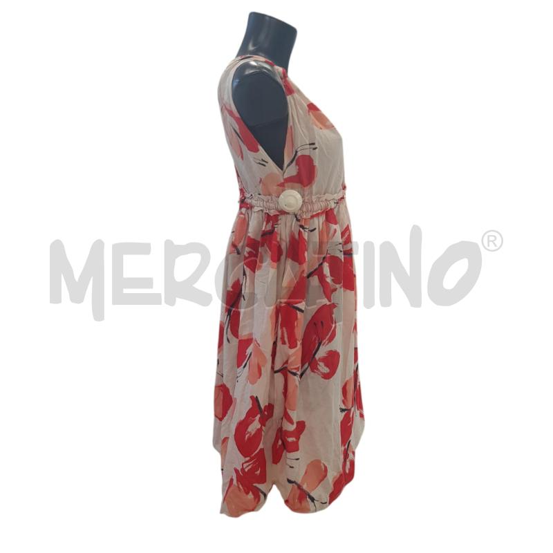 VESTITO D MOSCHINO BEIGE VELATO STAMPA PAPAVERI | Mercatino dell'Usato Civitavecchia 2