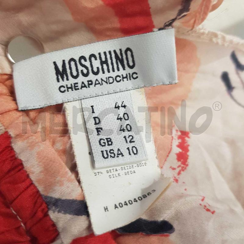 VESTITO D MOSCHINO BEIGE VELATO STAMPA PAPAVERI | Mercatino dell'Usato Civitavecchia 5