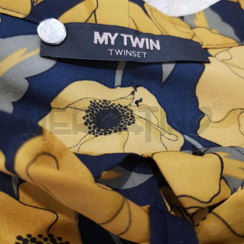 VESTITO D MY TWIN SET BLU FIORTATO OCRA ML | Mercatino dell'Usato Civitavecchia 5