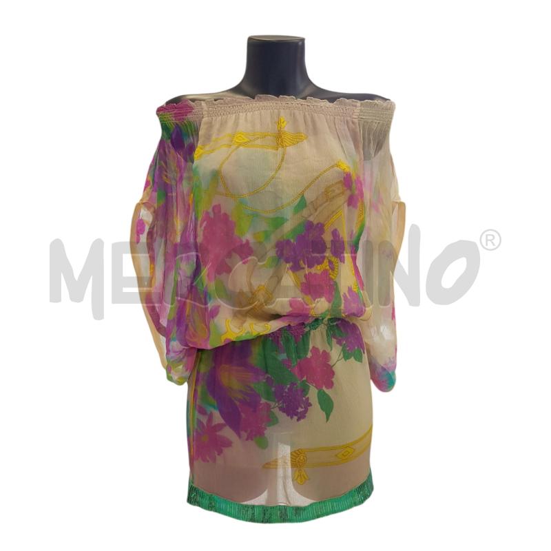 VESTITO D PATRIZIA PEPE MORBIDO VELATO FANTA VIOLA VERDE | Mercatino dell'Usato Civitavecchia 1